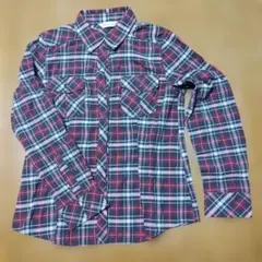 チェック柄 長袖シャツ ブラック×レッド