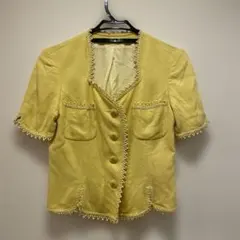 ノーカラージャケット イエロー