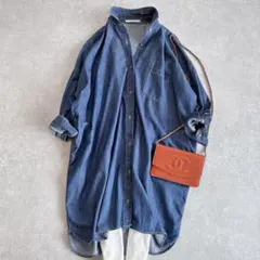 美品 アーバンリサーチドアーズ デニムシャツワンピース ロングシャツ ゆったり