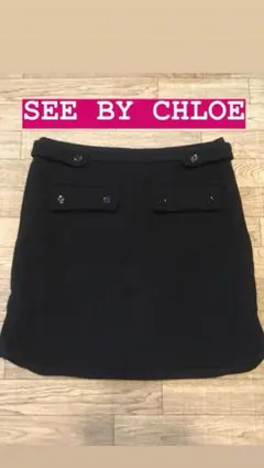 シーバイクロエ スカート ブラック　セール　ミニスカート　クロエ　chloe