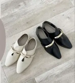 【新品未使用】しまむら　陽さん　ゴールド金具シューズ