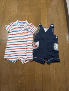 PETIT BATEAU & familiar ロンパース 2点セット