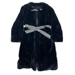M/M Attachment アタッチメント　ファーコート　革ベルト付き