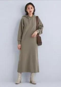 グリーンレーベル　ダンボール フーディ ロング ワンピース