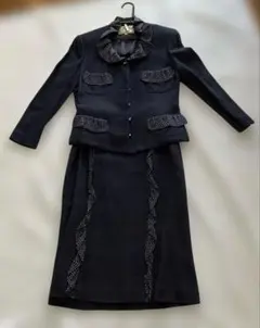 jun ashida ネイビー ドット柄スーツ サイズ7