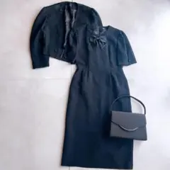 LOVELIASON ブラックフォーマル 喪服　セットアップ　ワンピース　黒M