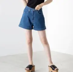 WEGO STANDARD デニムショートパンツ L ハイウエスト 美脚 細見えのサムネイル