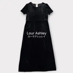 ベロアワンピース 黒 ロング 半袖 フォーマル 結婚式 上品 L