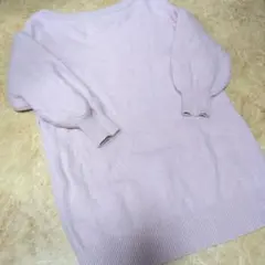 snidel 薄いピンク オフショルダー ニットワンピース シンプル