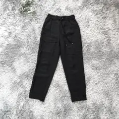 VIS【SS】黒 イージーパンツ ウエストゴム ドロスト ゆったり 楽ちん 人気
