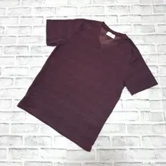【グランフェイズ】Vネック Tシャツ 半袖 レディース エンジ M
