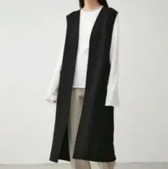 AZUL by MOUSSY ロングベスト ブラック フリーサイズ