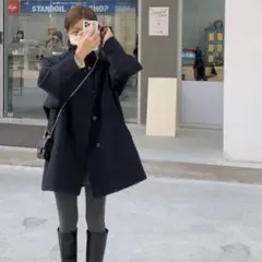 レディース コート ネイビー 韓国