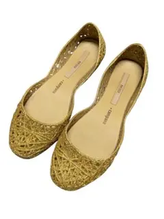 melissa campana ジグザグ フラットシューズ ゴールドラメ