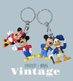 【レトロ ビンテージ】 ミッキー ミニー ドナルド キーホルダー ディズニー