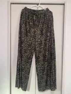coen プリーツパンツ　ガウチョ　Lサイズ　レオパード　ヒョウ柄