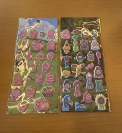 こびとづかんシール 2枚セット 正規品クーリア カクレモモジリ フロッキーシール