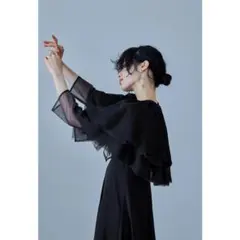 美品 ニアナ ドリードール ボレロ ケープ ドレス 黒 M 結婚式 お呼ばれ