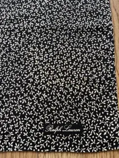 ラルフローレン　スカーフ　ブラック地　 リーフ柄　レトロ