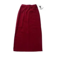 新品 リブ 起毛 ナロースカート Lutique 赤 M 9号 ロングスカート