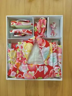 京越卸屋 七五三 3歳 着物 被布セット くすみカラー 水色 淡青の風雅