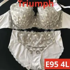 新品未使用 トリンプ Ｅ９５ 可愛いブラ＆ショーツ ４Ｌ セット 大きいサイズ