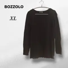 BOZZOLO ブラック 裾レース 長袖 シャツ XL 薄め 重ね着