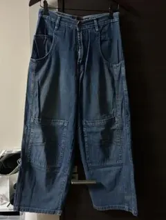 J+Y ブルーデニム ワイドパンツ