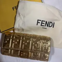 FENDI ズッカ柄 長財布 シャンパンゴールド - メルカリ