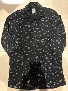 ZARA ザラ デザイン 総柄 長袖シャツ Lサイズ メンズ