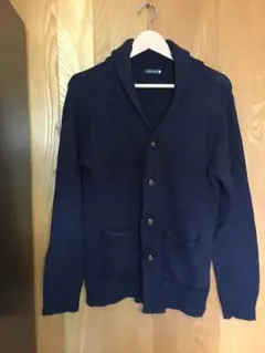 ショールカラー ニット ネイビー  M  291295＝hommeのサムネイル