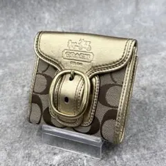 COACH Signature Buckle Wallet Gold