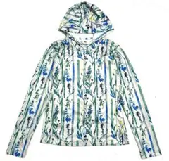 ルコックスポルティフ　ボタニカル柄　パーカー　フルジップ　伸縮性　刺繍　フード