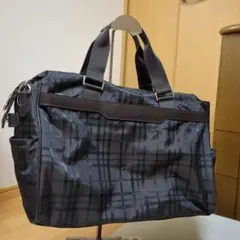 ダークグレー チェック柄 ショルダーバッグ2way