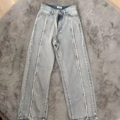 LOWRY FARM CONE/ワイドストレートデニムパンツ S ライトブルー