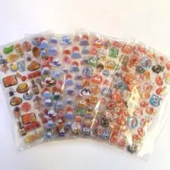 和柄 ボンボンドロップシール 日本の風景・食べ物シール4シートセット