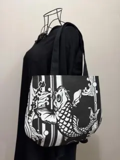 大相撲　豊山　相撲　浴衣　反物　和柄　粗布　まあるいトートバッグ　鯉