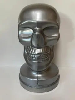 スカルヘッド　ドクロ貯金箱　シルバー　ヘルメット置きや帽子掛けにも