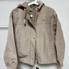 スカンジナビアンフォレスト ナイロン系　フード付きベージュジャンパー L 防寒