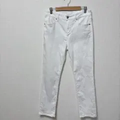 155 ユニクロ レディースデニムパンツ ストレート ストレッチ ホワイト 66