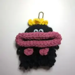 パクパクモンスター 小物入れ イヤホンケース ハンドメイド【黒×ピンク×黄】