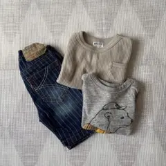 ロンT 　ハーフパンツ　デニムパンツ　秋冬　男の子　80サイズ