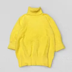 Ritmo Latino♡ふわふわシャギーニット　タートルネック　5分袖　S