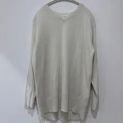 GU ニット　レディース　Ｖネック　白　アクリル　ゆったり　M