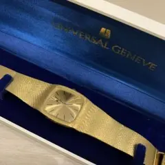 【稼働】UNIVERSAL GENEVE 手巻き時計 ゴールド スクエアのサムネイル