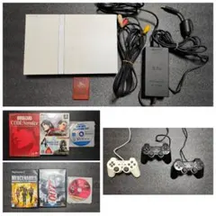 【動作品】PlayStation2本体セラミックホワイト 付属品多数セット