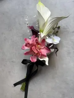 アーティフィシャルフラワーブーケ＆ブートニア 胡蝶蘭 カラー