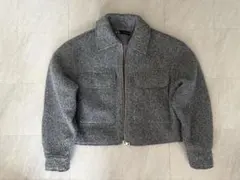 ZARA ブークレクロップドジャケット グレー XS ショート丈
