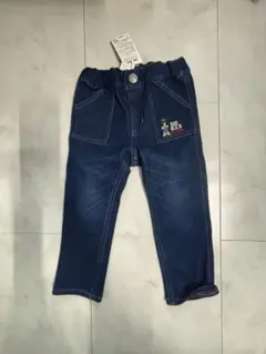 ミキハウス mikihouse ダブルビー刺繍デザイン ダークブルー ジーンズ