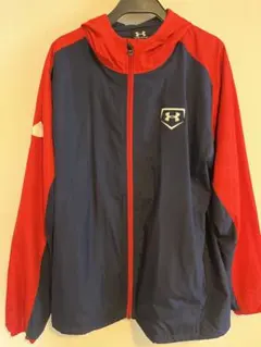 Under Armour フード付きナイロンジャケット M ネイビー/レッド